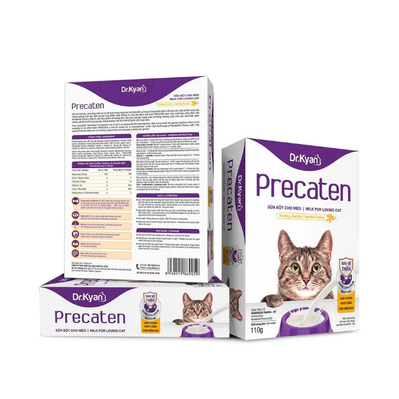 Hộp sữa Dr. Kyan Precaten cho mèo với công thức từ Mỹ