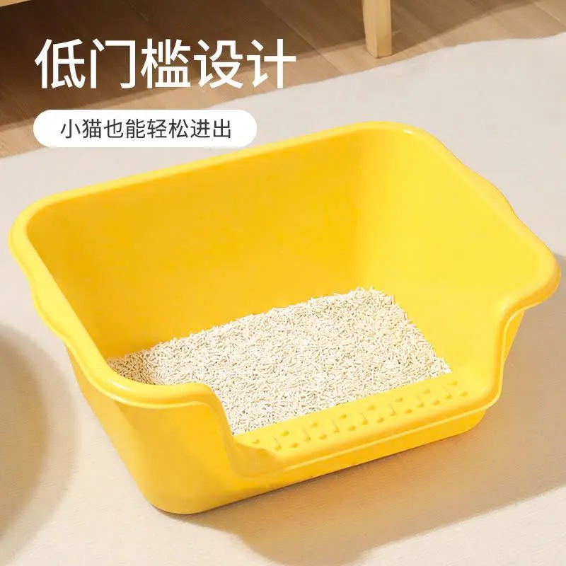 Khay cát vệ sinh cho mèo size lớn 50cm với thiết kế thành cao chống văng cát