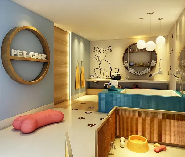 Master Pet Grooming Spa & Hotel với khu vực spa và phòng lưu trú riêng biệt