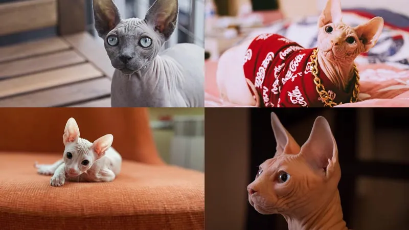 Mèo Sphynx không lông với vẻ ngoài độc đáo