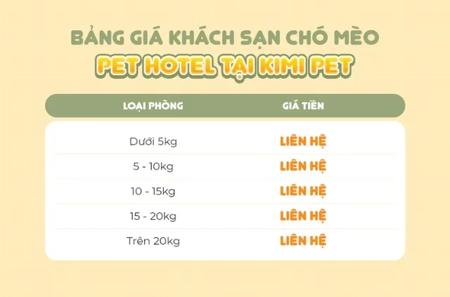 Bảng giá chi tiết dịch vụ lưu trú tại khách sạn thú cưng chuyên nghiệp năm 2026