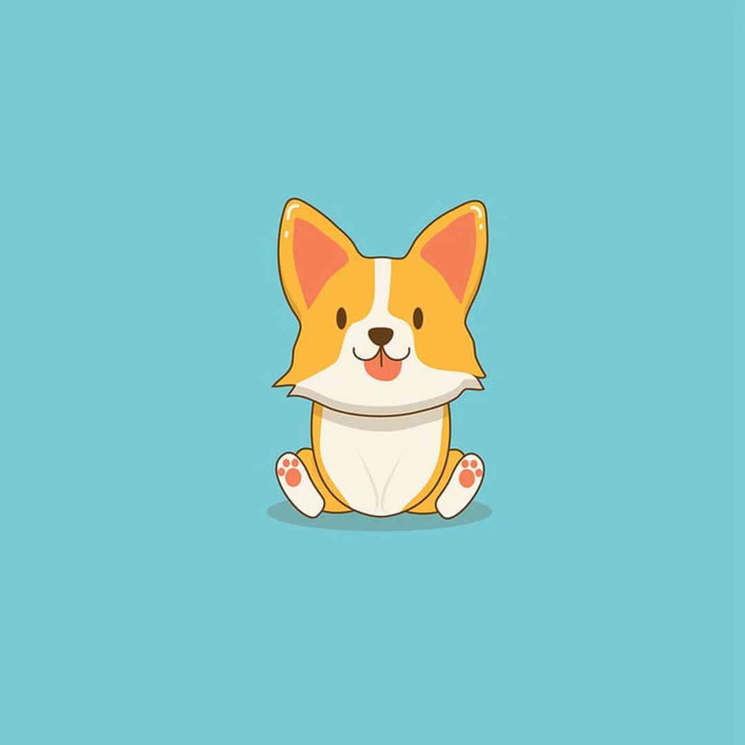 chó corgi cartoon puppy nền trắng phù hợp so sánh nguồn ảnh