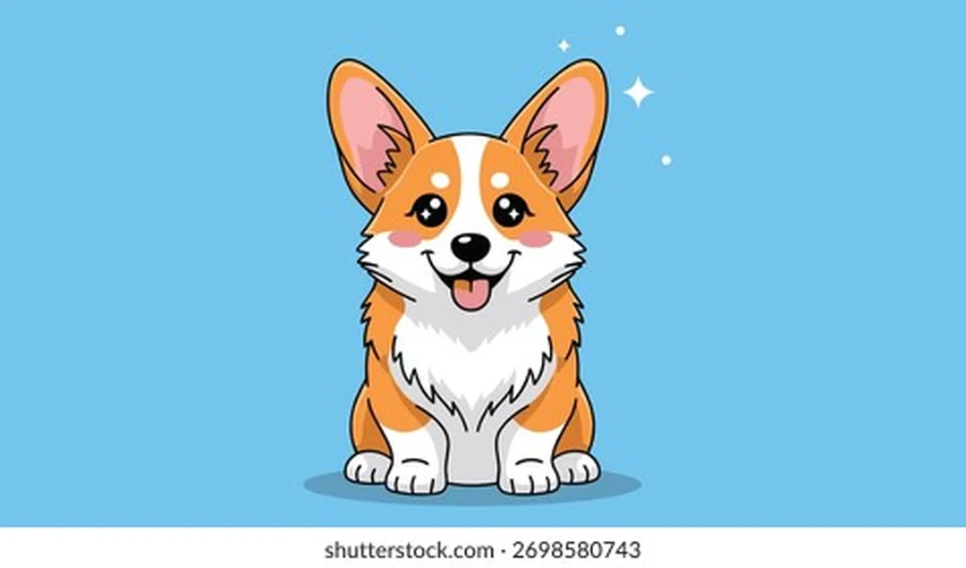 Sticker chó corgi hoạt hình chó corgi hoạt hình dạng sticker thương mại dễ thương