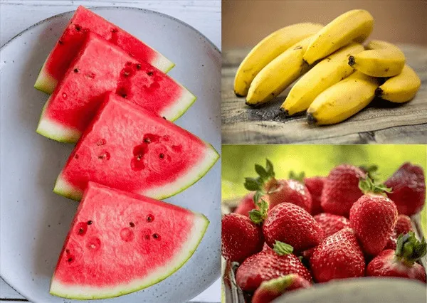 Các loại rau củ và trái cây tươi sạch được rửa kỹ trước khi cho chó ăn