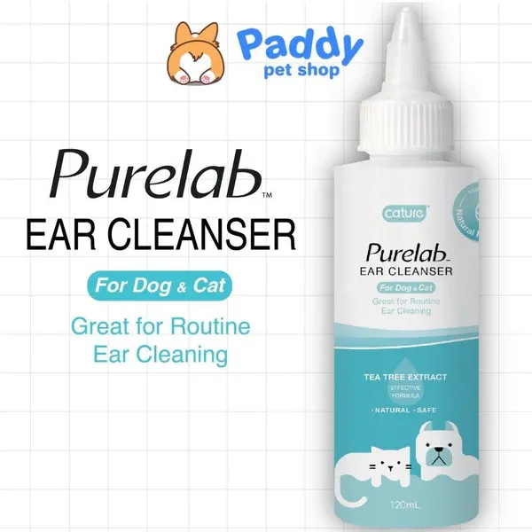 Dung Dịch Vệ Sinh Tai Chó Mèo Cature Purelab (120ml) - Paddy