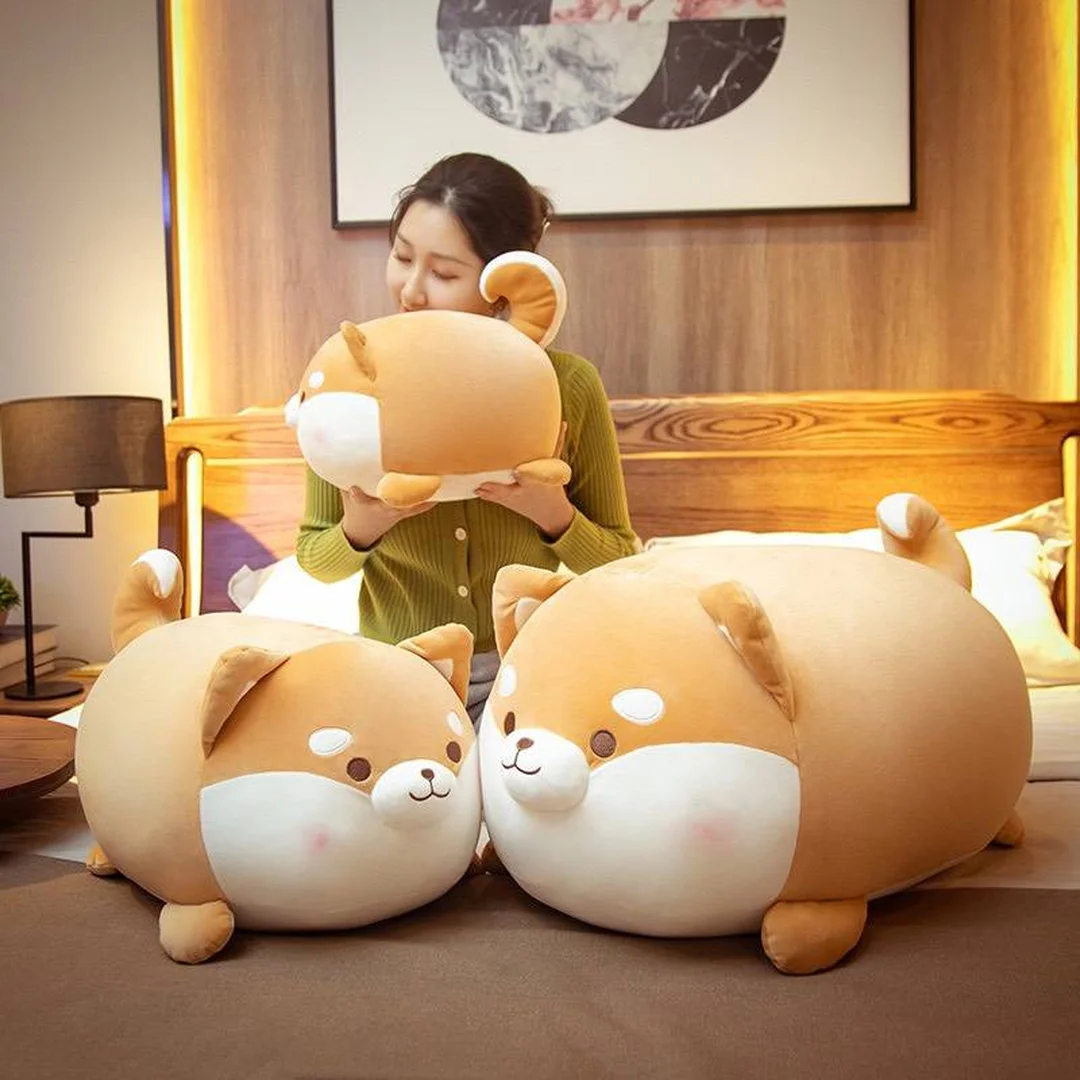 gấu bông chó corgi nằm mông to mềm mại