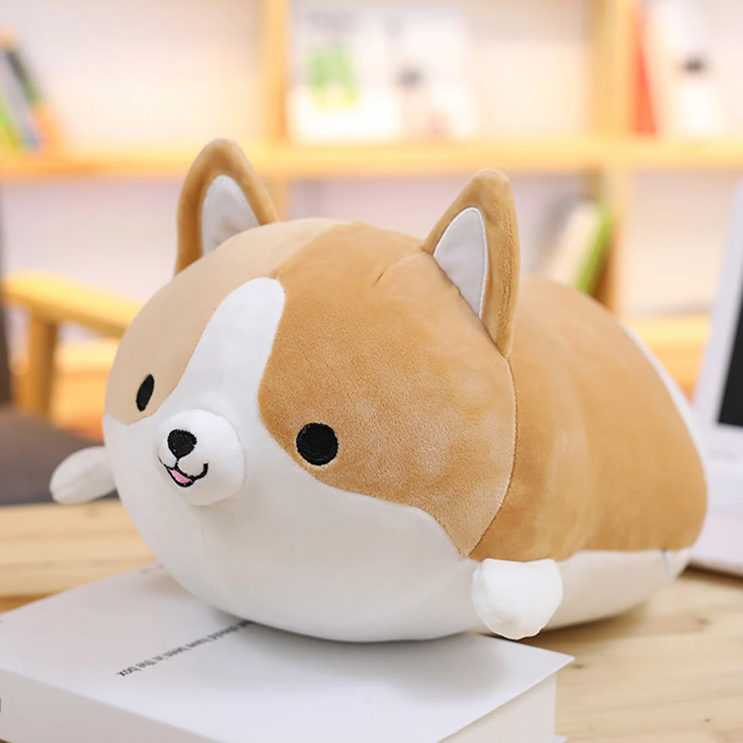 gấu bông hình chó corgi lông nhung mềm mịn