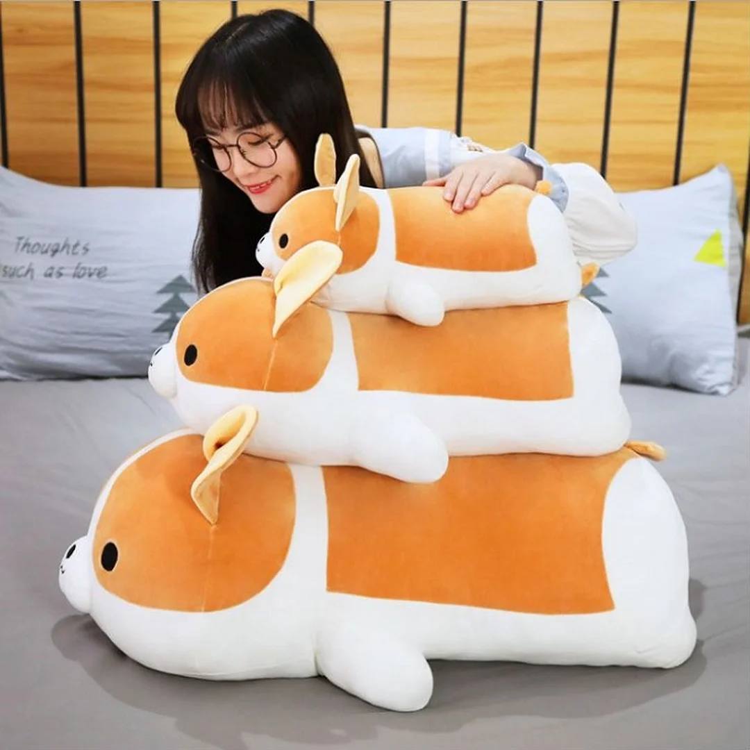 gấu bông hình chó corgi mông tim cần giữ form sau khi giặt