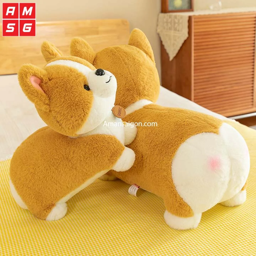 gấu bông hình chó corgi size lớn để ôm ngủ
