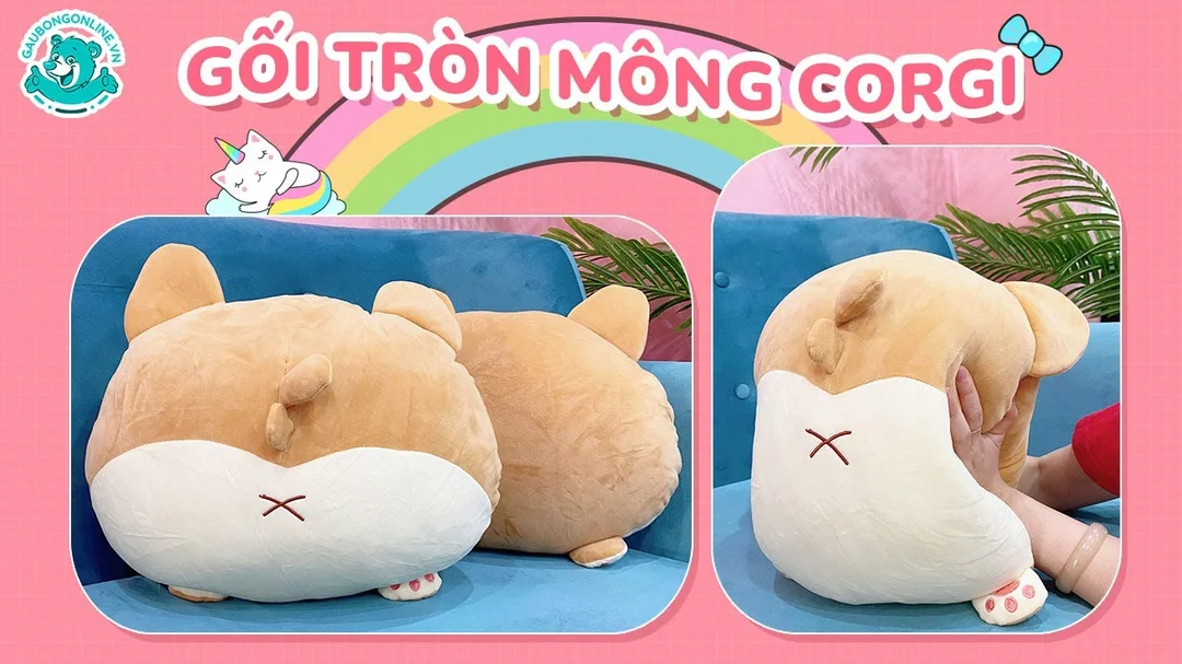 Gối Tròn Mông Corgi | Gấu Bông Online