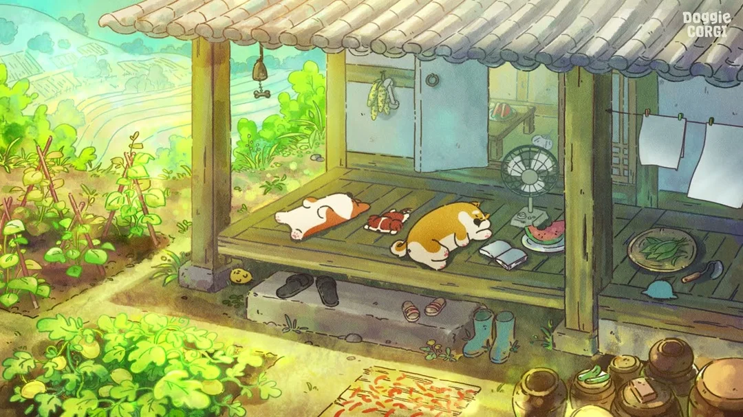 hình nền chó corgi hoạt hình cute từ video minh họa