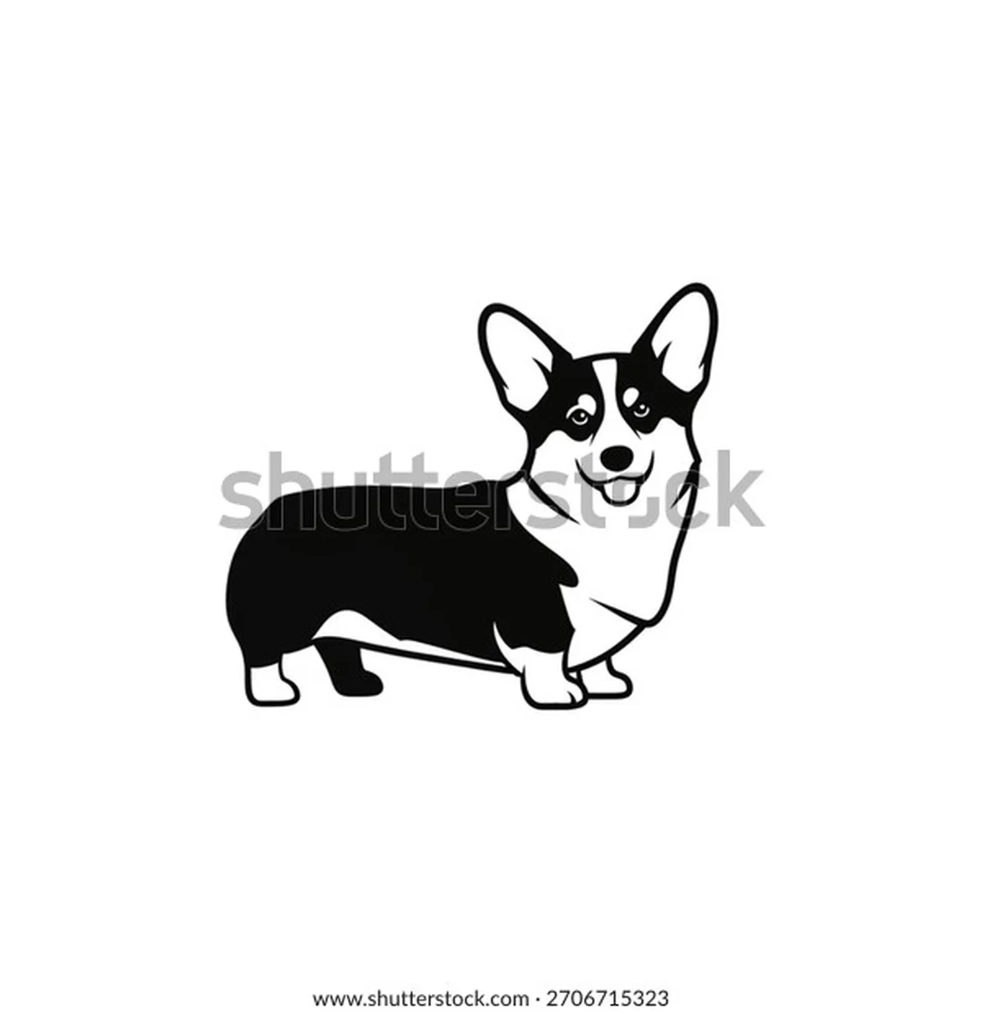 icon chó corgi dạng silhouette dễ nhận diện