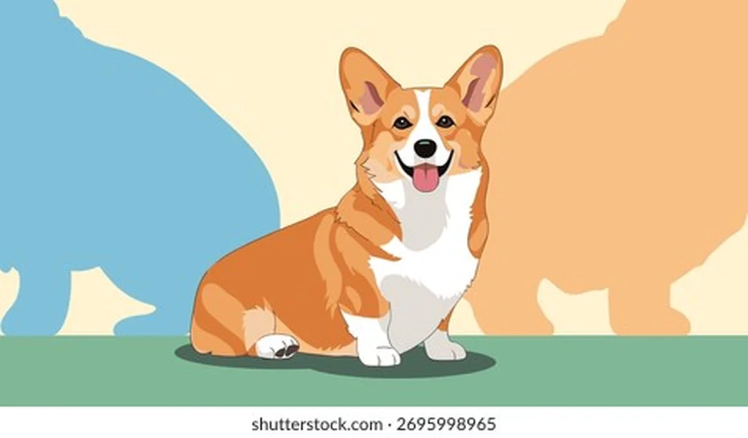 icon chó corgi mỉm cười cho thương hiệu pet