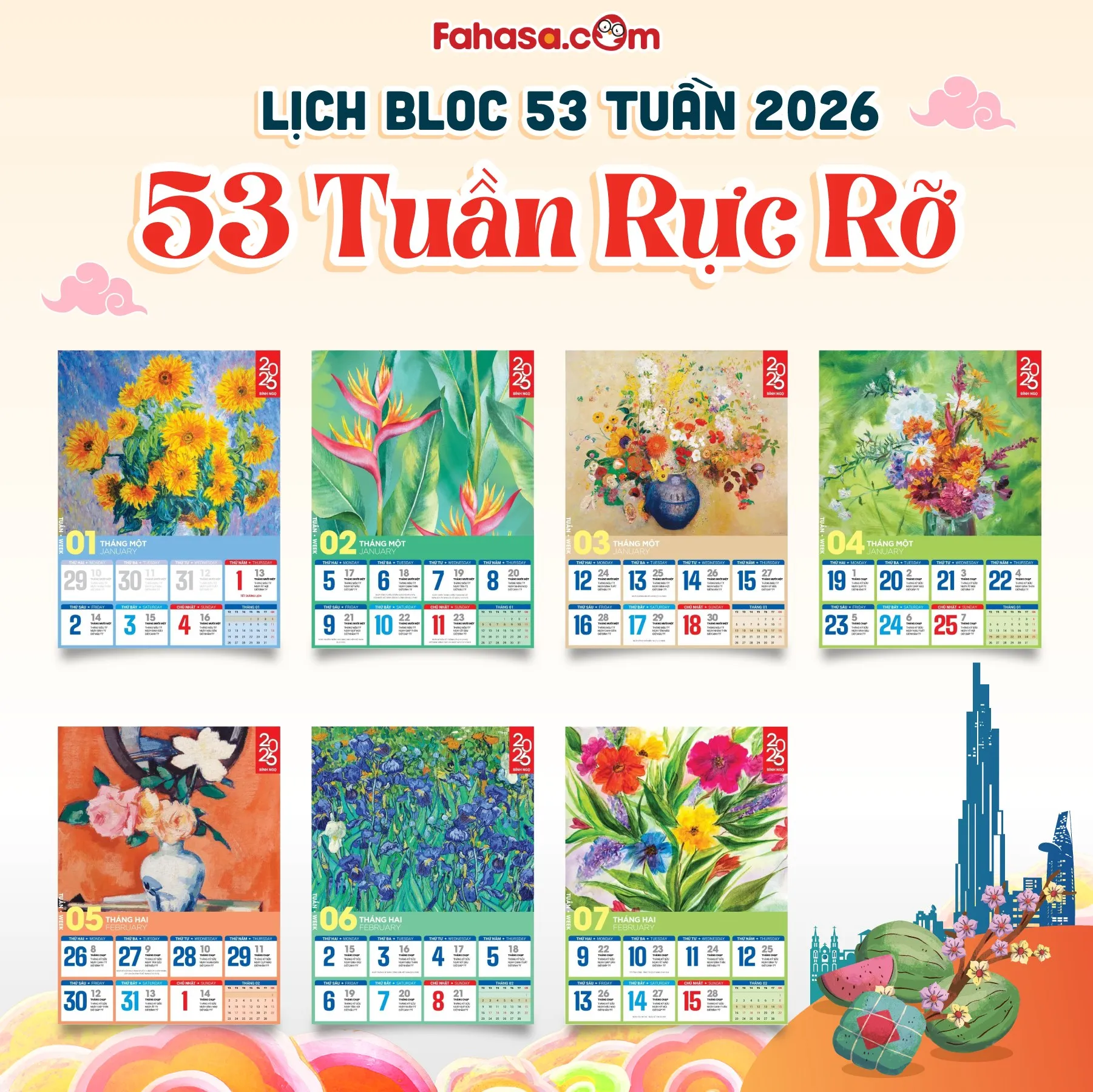 Đồ trang trí tết không thể thiếu: lịch treo tường