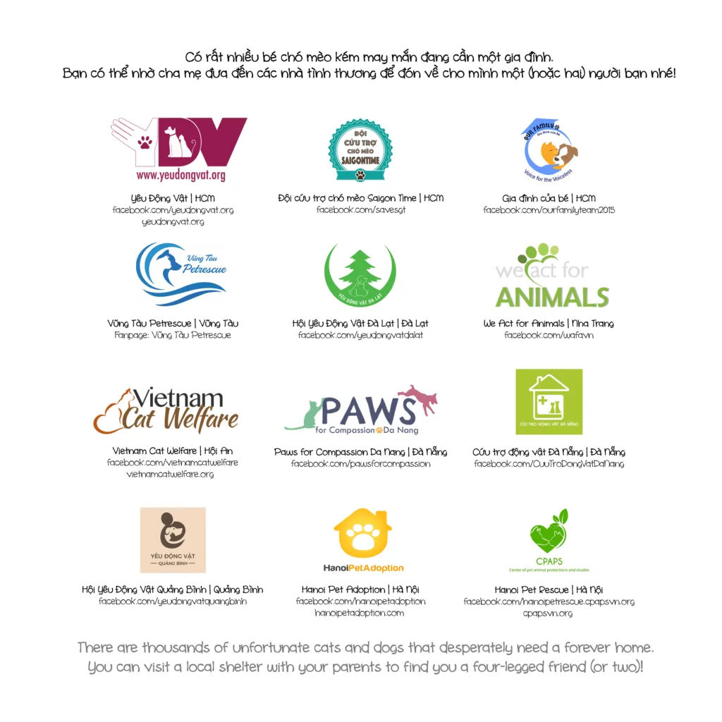 Các địa chỉ cứu trợ động vật khác trên toàn quốc