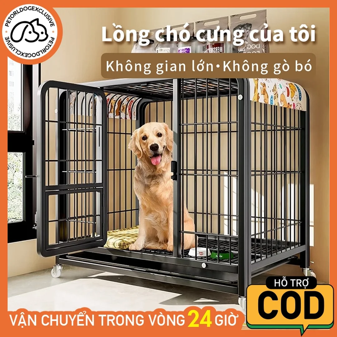 lồng chó corgi có thể gấp gọn và dễ vệ sinh