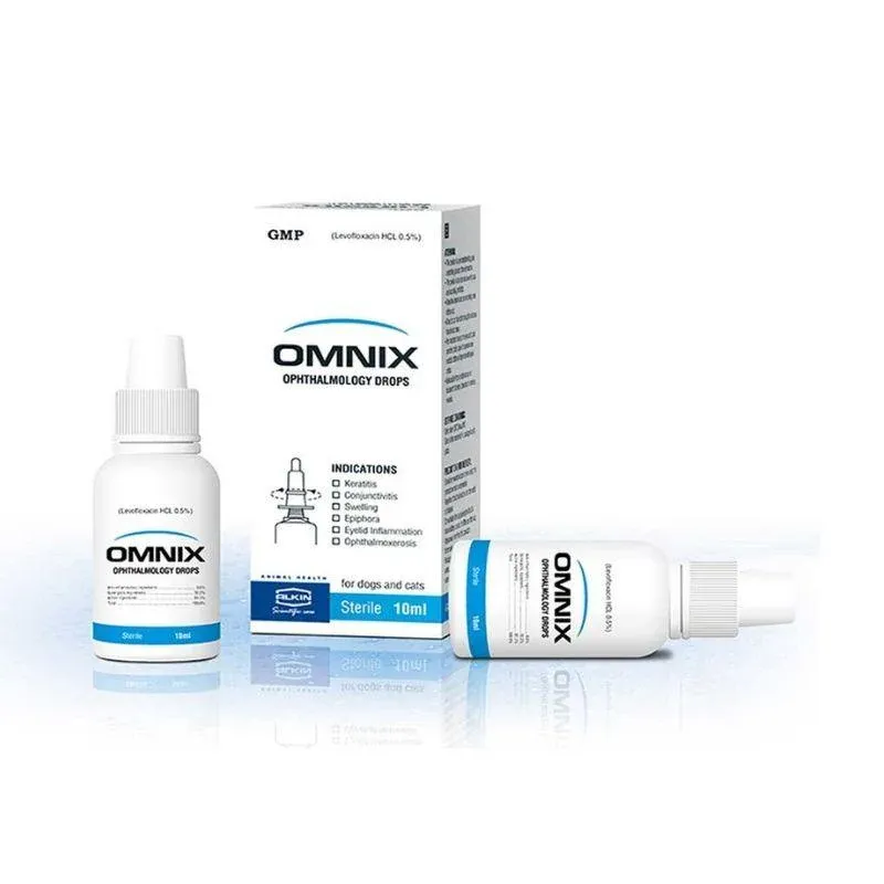 Sản phẩm thuốc nhỏ mắt Alkin Omnix dùng để hỗ trợ điều trị các vấn đề về viêm nhiễm mắt ở mèo
