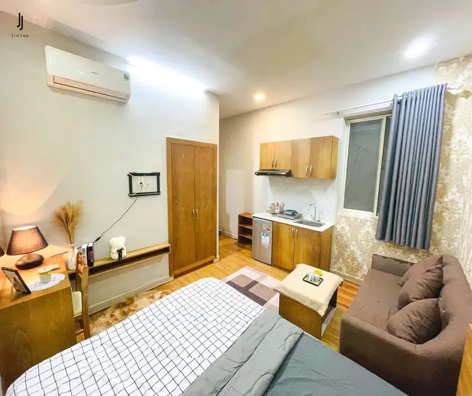 Phòng trọ hiện đại cho phép nuôi mèo với không gian thoáng đãng