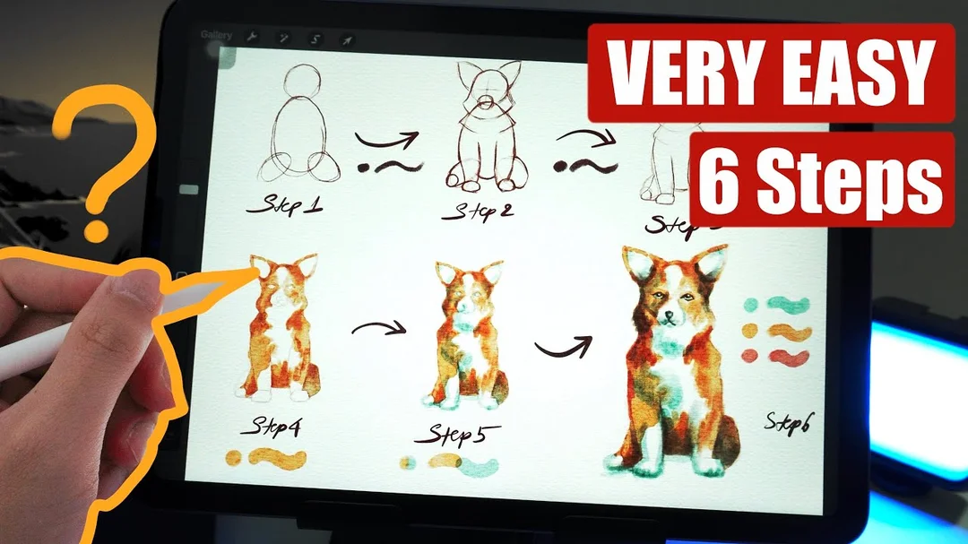Video hướng dẫn vẽ chó corgi hoạt hình cute
