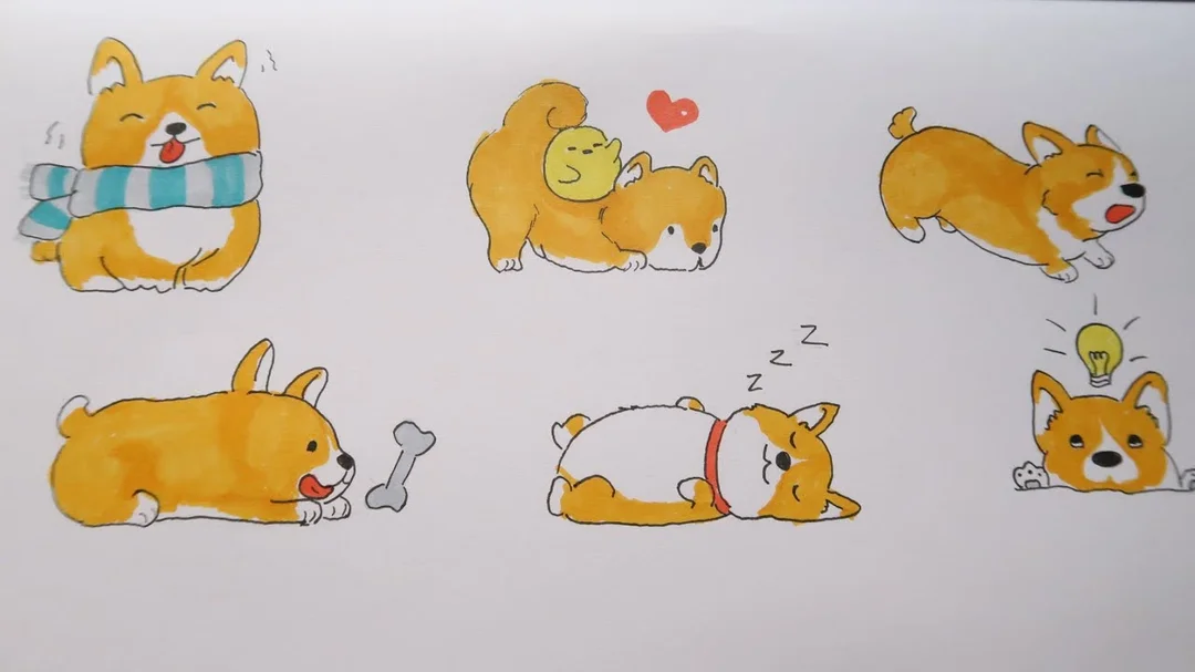 Video hướng dẫn vẽ sticker chó corgi handmade