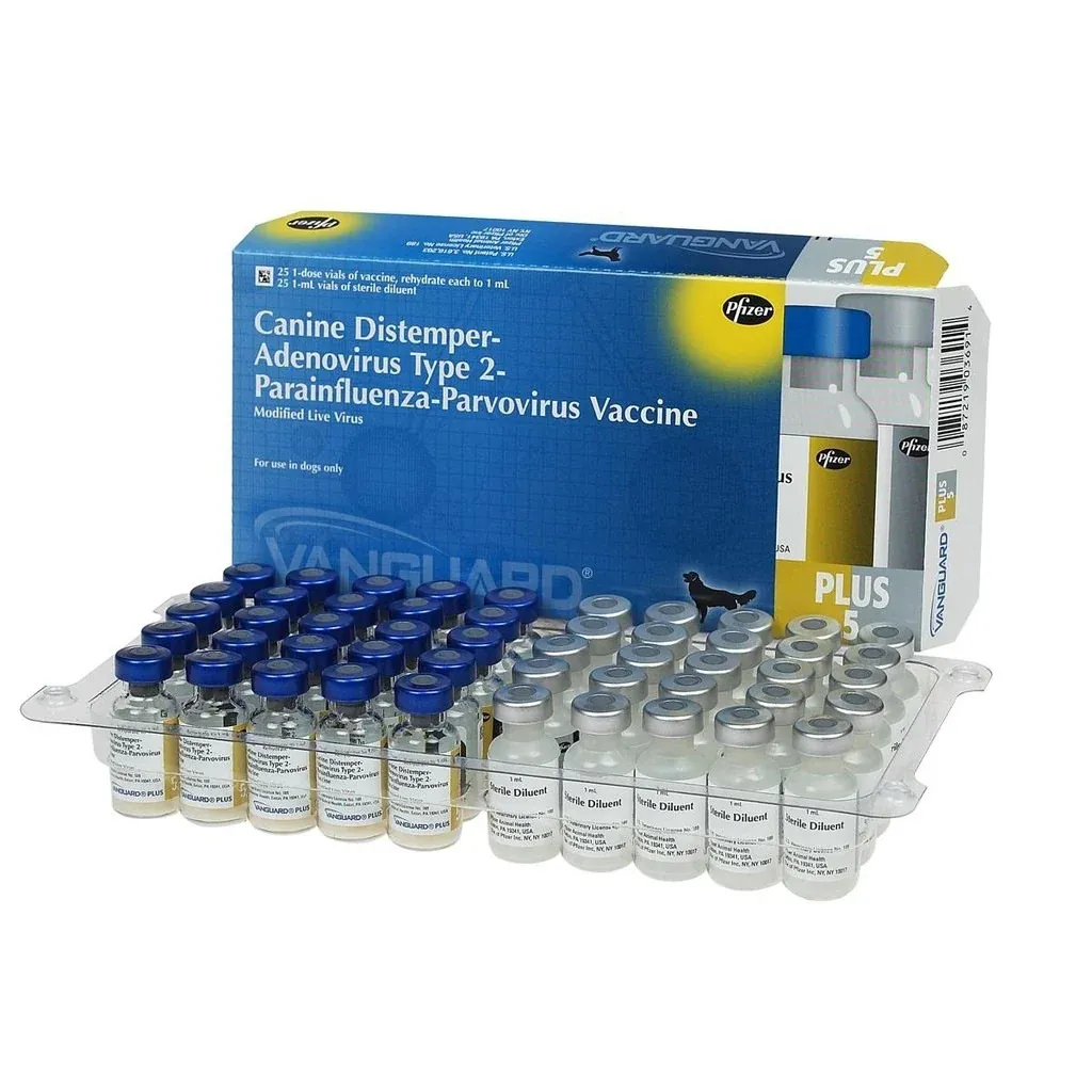 Sản phẩm vắc xin Vanguard Plus 5/L của Zoetis chuyên dụng để phòng ngừa 5 bệnh nguy hiểm cho chó con từ 6 tuần tuổi